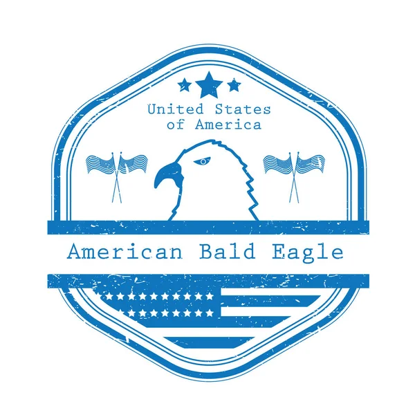 Иллюстрация Лейбла America Bald Eagle — стоковый вектор