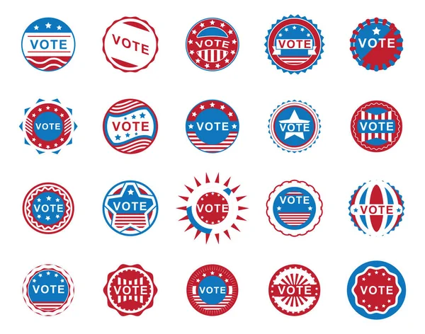 Usa Collezione Etichette Voto Illustrazione — Vettoriale Stock