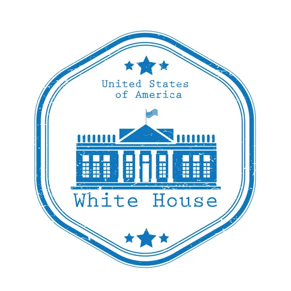 Beyaz Saray Etiket Çizimi — Stok Vektör