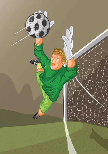 Gardien Soccer Action — Image vectorielle
