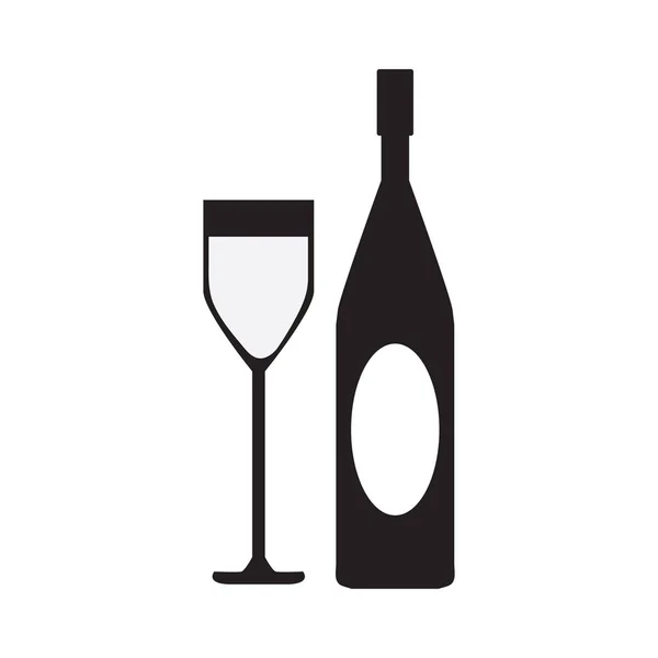 Botella Vino Vino — Vector de stock