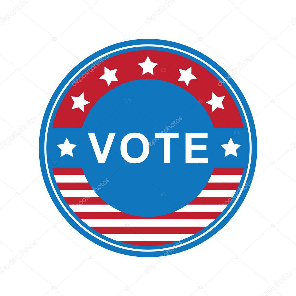 USA vote label illustration.