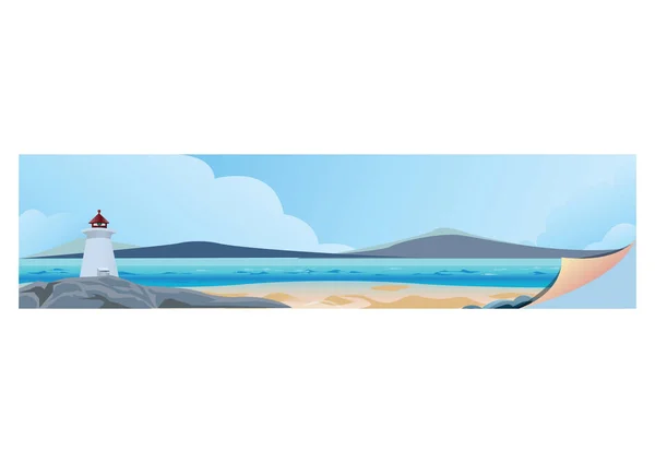 Una Ilustración Banner Paisaje — Vector de stock