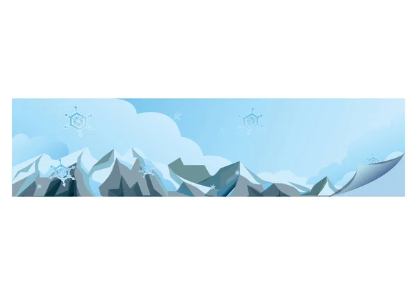 Une Illustration Montagnes Neige — Image vectorielle