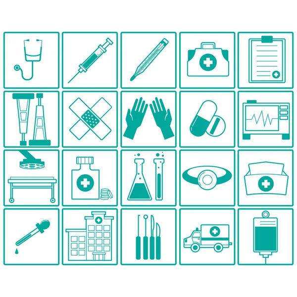 Collection Medical Icons — Stock Vector