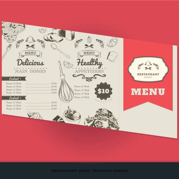 Modèle Menu Restaurant Design — Image vectorielle