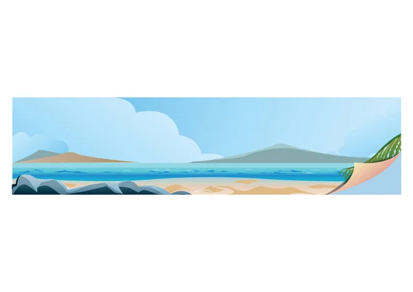 Uma Ilustração Bandeira Praia —  Vetores de Stock