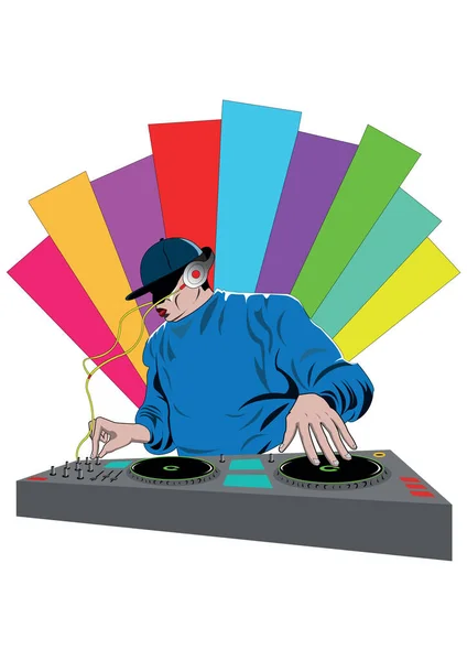 Mixing Turntable — Stock Vector