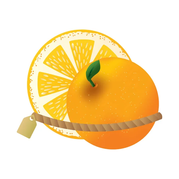 Orange Attaché Avec Étiquette — Image vectorielle