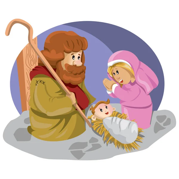 Bebé Jesús Pesebre — Vector de stock