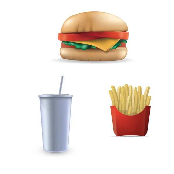 Set Fastfood Icons — Stock Vector