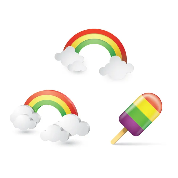 Set Rainbow Icons — Stock Vector