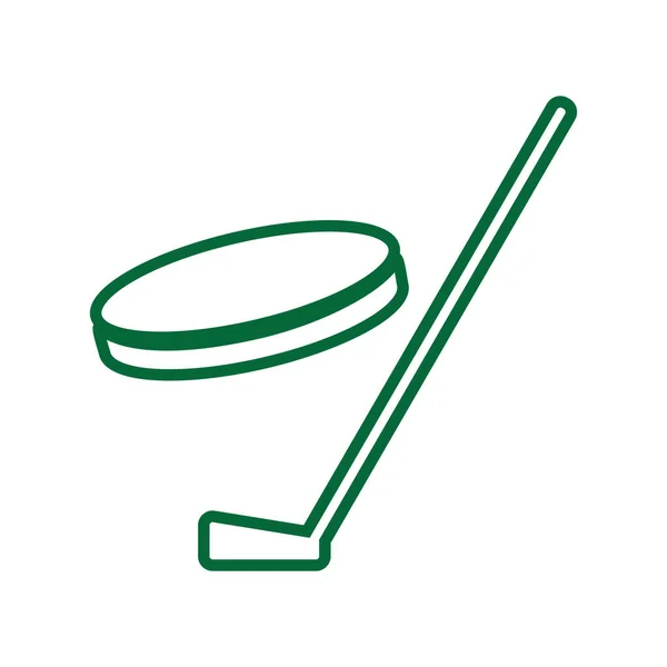 Eishockey Puck Mit Stockabbildung — Stockvektor