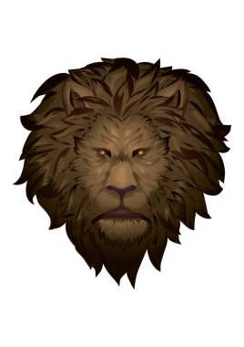 Kızgın bir aslan yüzü çizimi.