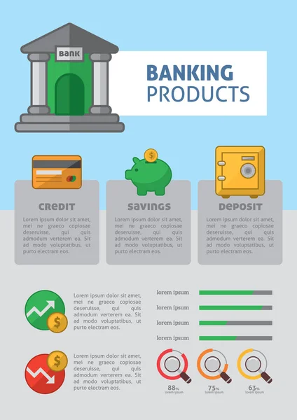 Infographic Banking Products — Stock Vector