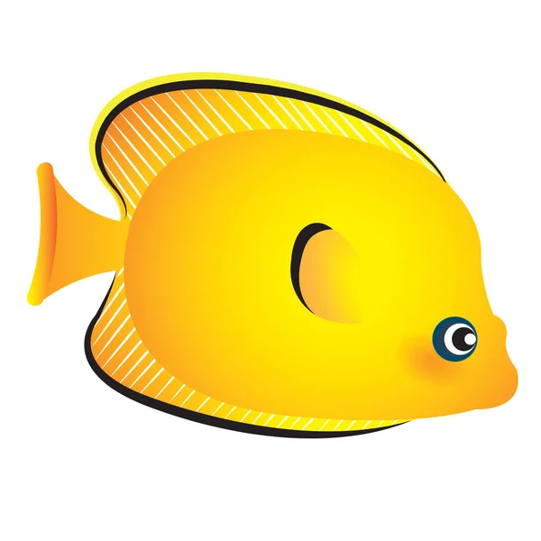 Yellow Fish Illustration — Stock Vector