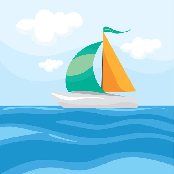 Sea Boat — Stock Vector