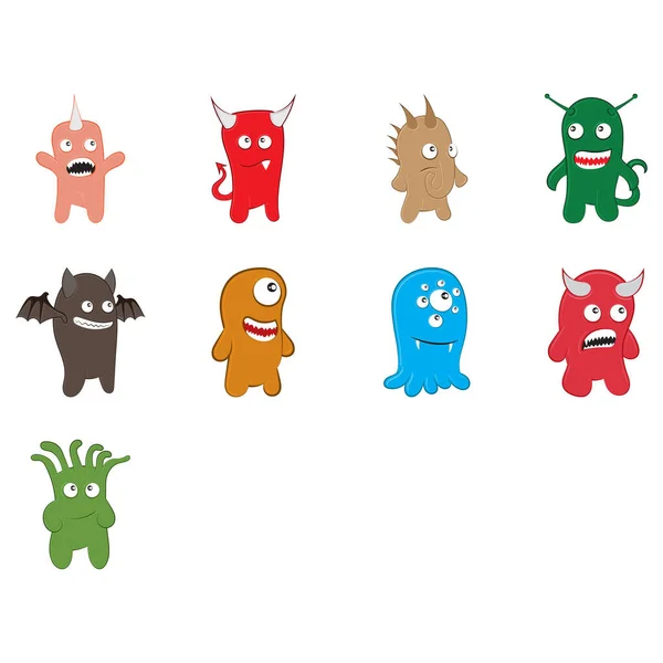 Cute Funny Monster Collection — Stock Vector