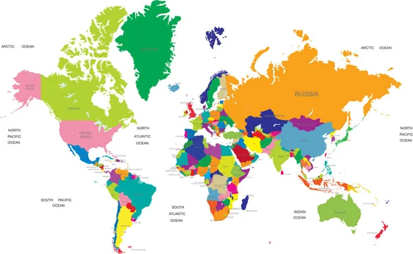 世界の地理的な政治地図 ストックベクター C Jktu 21