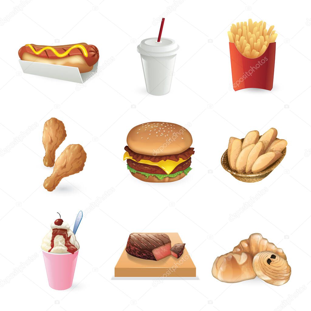 set of food and drink icons