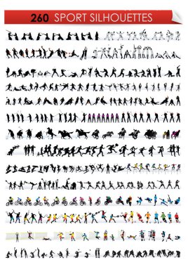 Collection of sports silhouettes, vector illustration clipart