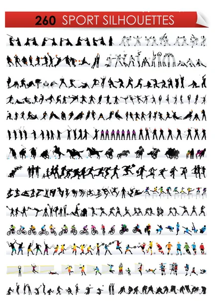 Collection Sports Silhouettes Vector Illustration — Stock Vector