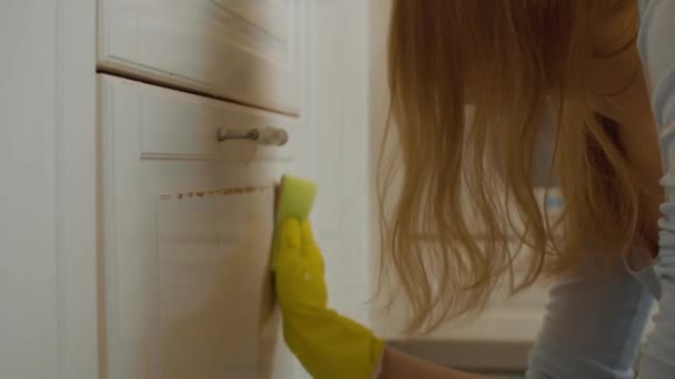 Samice ruční čištění kuchyně