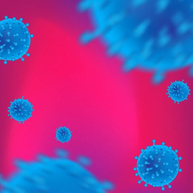 Coronavirus soyut arka planı. Tıbbi Genetik Bakteriyolojik Mikroorganizma.
