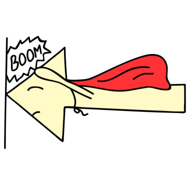 Kırmızı pelerinli sekme oku.