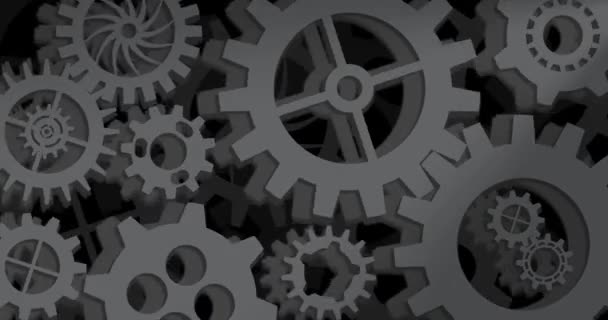 Beautiful Gears Wall Front View Seamless Rotation Beautiful Looped Animation — Stock Video