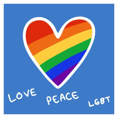 LGBT topluluğunun kalbinin harflerle karalama çizimi.