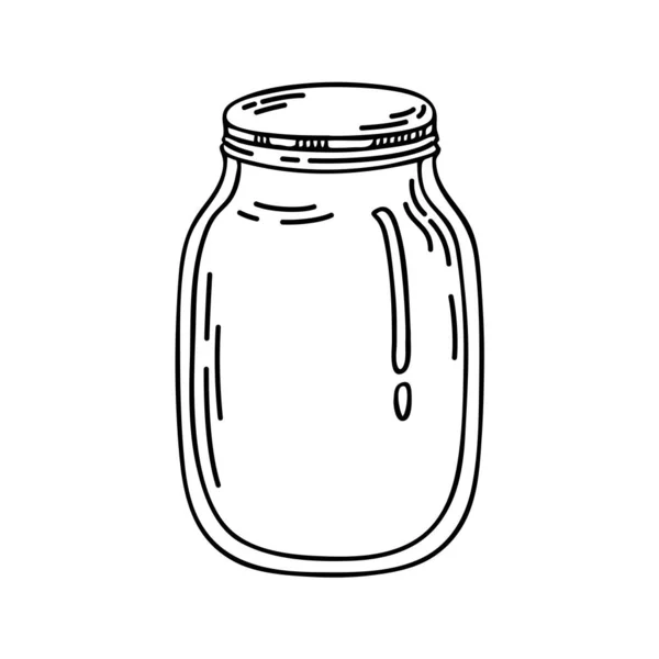 Ilustración vectorial de un frasco de vidrio aislado sobre un fondo blanco . — Vector de stock