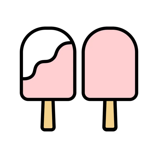 Ilustração vetorial de sorvete rosa Popsicle . —  Vetores de Stock