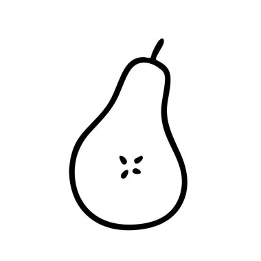 Bir bölümde armutun karalama çizimi. 