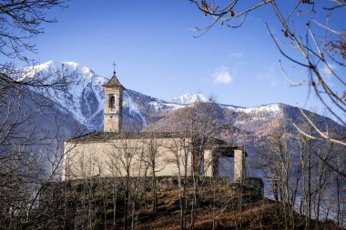İtalya dağlarında sonbahar ormanı