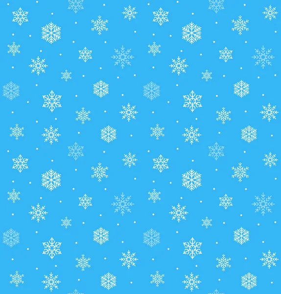 Modèle sans couture de vecteur de flocon de neige. décoration de neige de Noël heureux — Image vectorielle