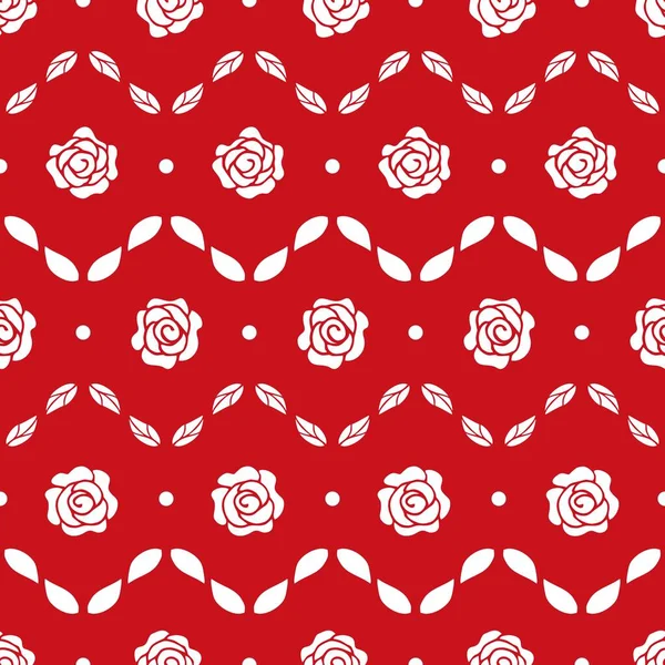 Röd Ros Blomma Enfärgad Sömlös Mönster Bakgrund Bakgrund Bakgrund Blommönster — Stock vektor