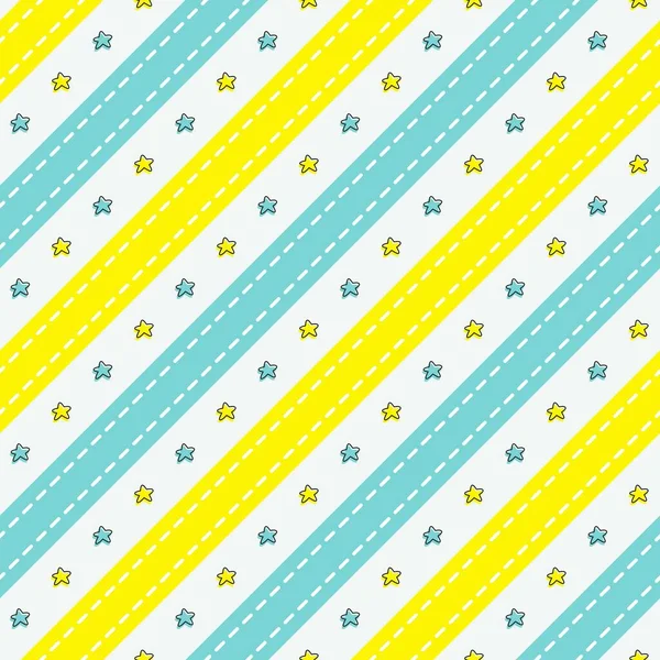 Handgezeichnet Star Line Diagonal Nahtlose Muster Hintergrundbild Kombination Farbenfroher Farben — Stockvektor