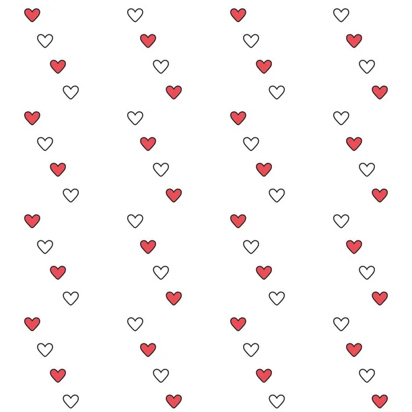 Simples Mini Amor Coração Cartoon Sem Costura Padrão Fundo Papel —  Vetores de Stock