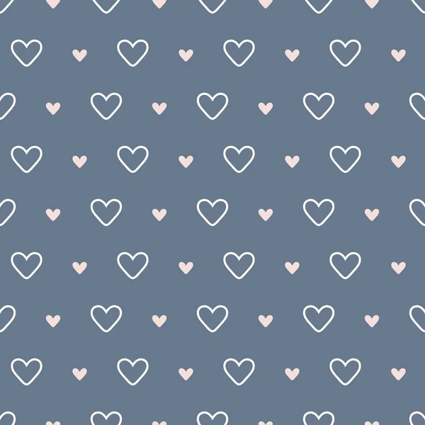 シンプルな愛ハートシームレスパターンの背景壁紙 ピンクとグレーのコンビネーションカラー プリントなどのパターン — ストックベクタ
