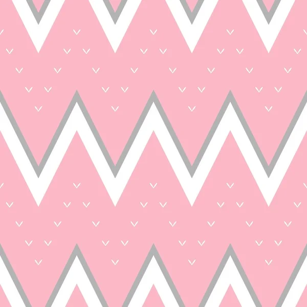 シンプルなジグザグシームレスパターン背景壁紙 ピンクとグレーの組み合わせ色 インテリア 装飾などのためのパターン — ストックベクタ