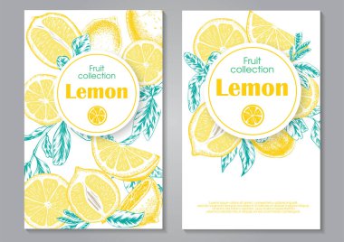 Elle çizilmiş limonlu düğün davetiyesi