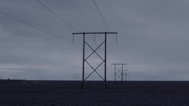 Torre Elétrica Campo Islândia — Vídeo de Stock