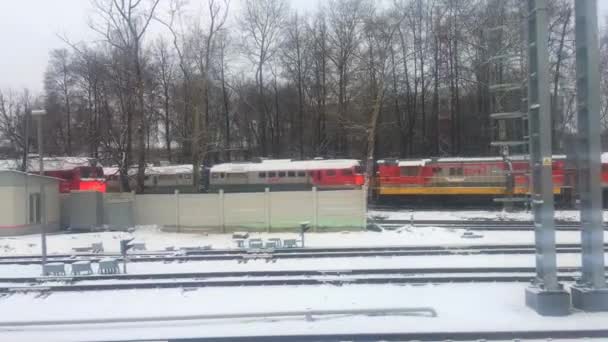 Moskou Rusland 2019 Trein Locomotieven Passeren — Stockvideo