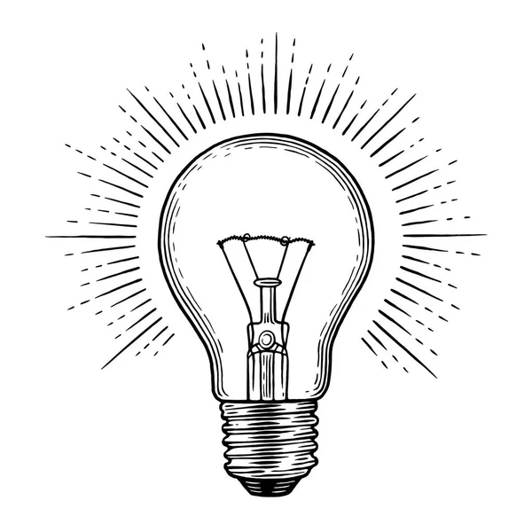 Engraving light bulb — Stock Vector