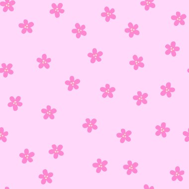 Pembe çiçekli basit, pürüzsüz bir desen.
