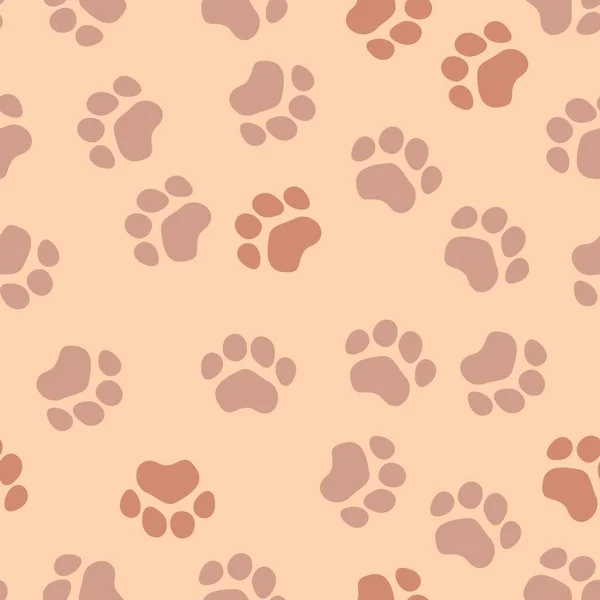 Lindo patrón simple con la silueta de huellas de gato — Vector de stock