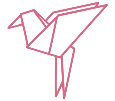 Şekil vektörü origami kuş logosu konturu