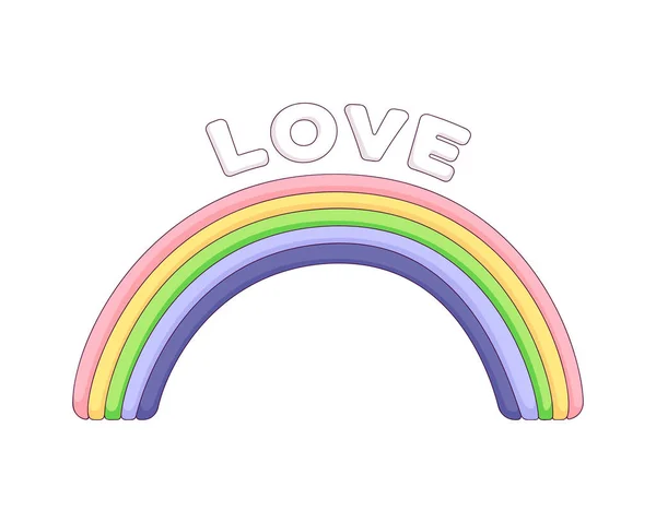Símbolo Apoyo Lgbt Arco Iris Con Letras Amor Contra Homofobia — Vector de stock