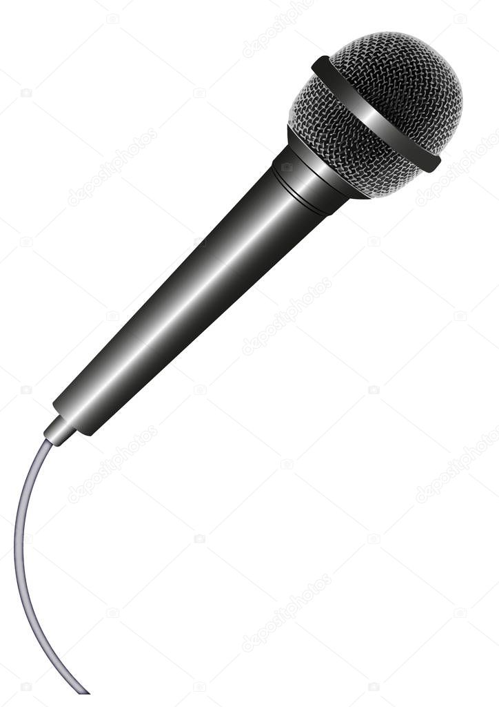 dynamic microphone on white background